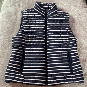 JCrew Striped Puffer Vest